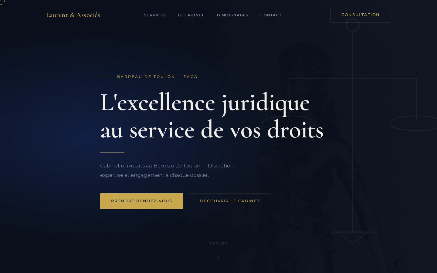 Refonte site web avocat à Toulon — Cabinet Laurent
