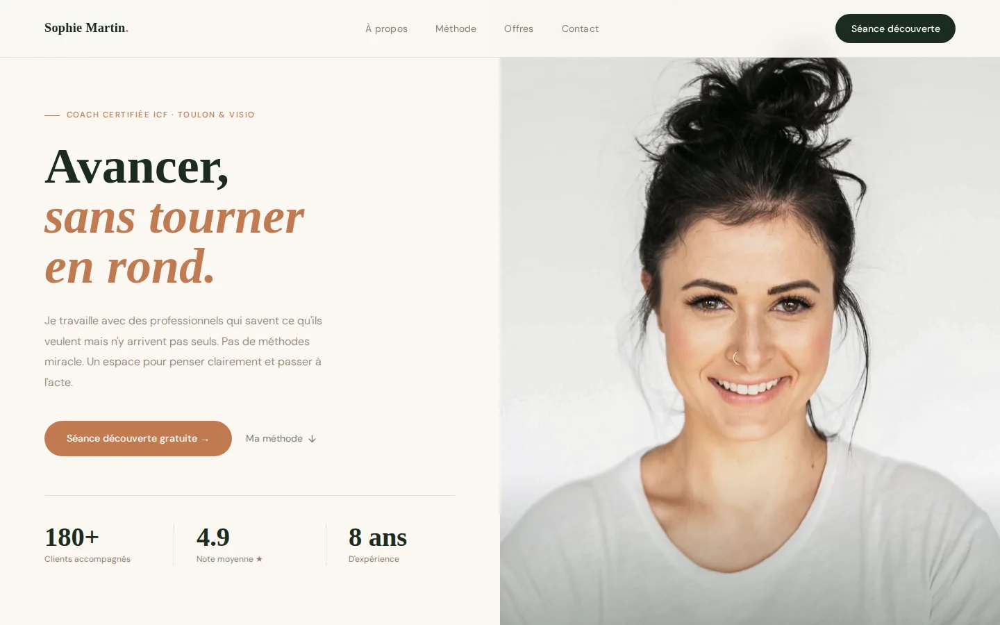 Création site web coach professionnel — Sophie Martin