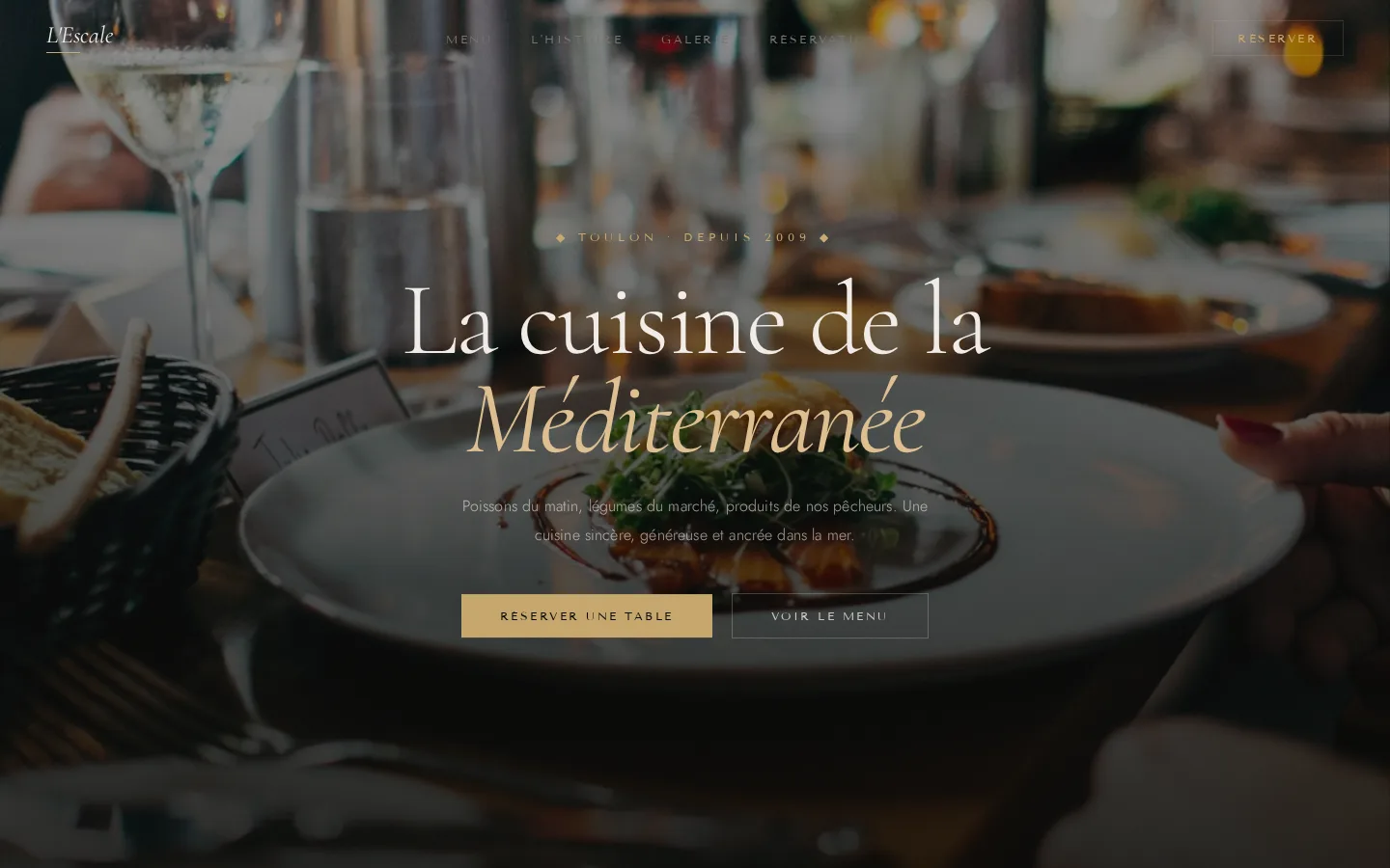 Refonte site web restaurant à Toulon — L'Escale