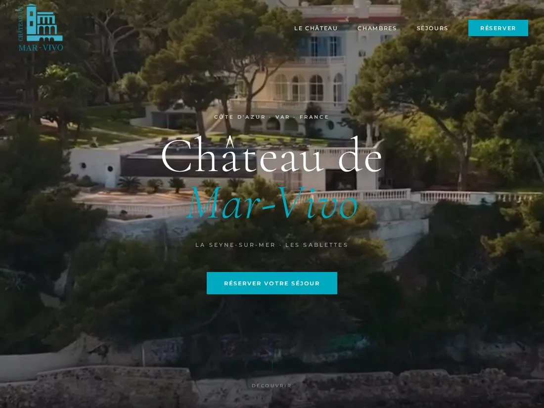 Site du Château de Mar-Vivo, domaine de réception à La Seyne-sur-Mer, créé par Recode Studio