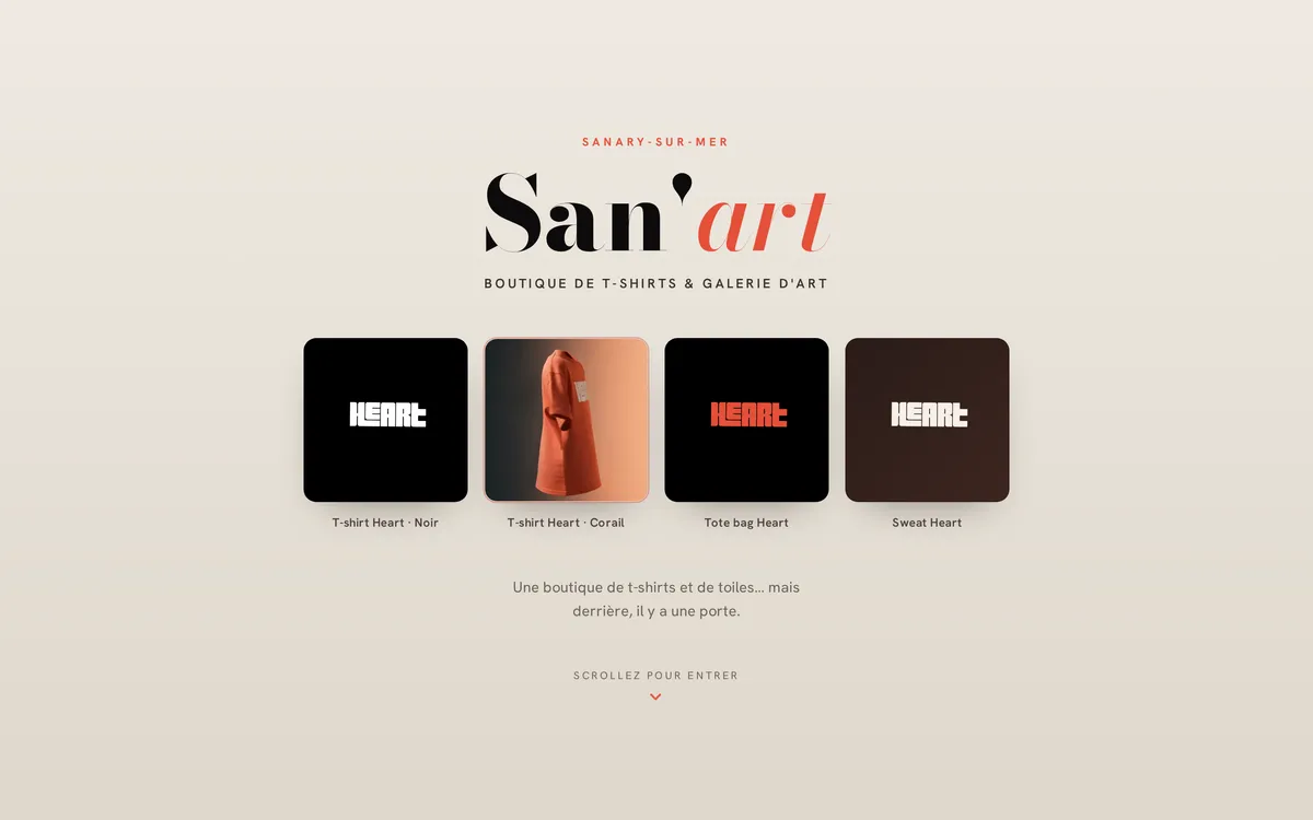 Démonstration de site pour Heart Secret Bar, réalisée par Recode Studio